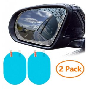 2 Pack Oval Car Rearview Mirror Protective Film Waterproof Rainproof Clear Protective Film