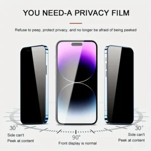 Privacy Screen Protector Tempered Glass Plus Dust free Installation Anti-Spy Protector