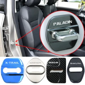 Car Door Lock Cover Auto Emblems Case for Nissan Sylphy Primastar Qashqai Rogue Roox Sakura Sentra Townstar X-Trail Car Styling